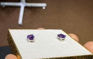 Amethyst White Gold Earrings