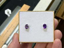 Load image into Gallery viewer, Amethyst White Gold Earrings