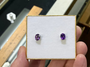 Amethyst White Gold Earrings