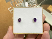 Load image into Gallery viewer, Amethyst White Gold Earrings