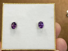 Load image into Gallery viewer, Amethyst White Gold Earrings