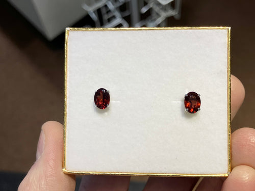 Garnet White Gold Earrings