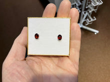 Load image into Gallery viewer, Garnet White Gold Earrings