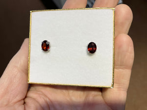 Garnet White Gold Earrings