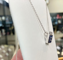 Load image into Gallery viewer, Sapphire And Diamond White Gold Pendant