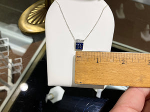 Sapphire And Diamond White Gold Pendant