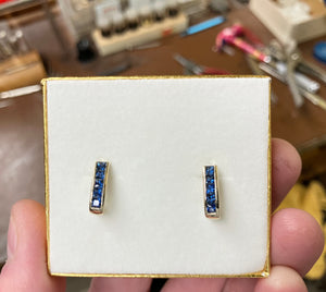 Sapphire Gold Earrings