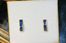 Cargar imagen en el visor de la galería, Sapphire Gold Earrings