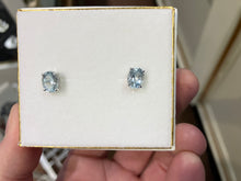 Load image into Gallery viewer, Aquamarine White Gold Earrings