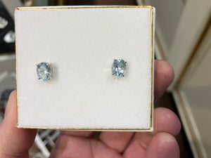 Aquamarine White Gold Earrings