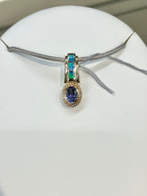 Charger l&#39;image dans la galerie, Tanzanite And Inlaid Opal Gold Pendant Chain Not Included