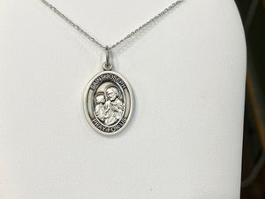 Saint Joseph Silver Pendant With 18 Inch Chain Religious