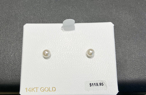 Cultured Pearl Gold Earring 5.25 Millimeters