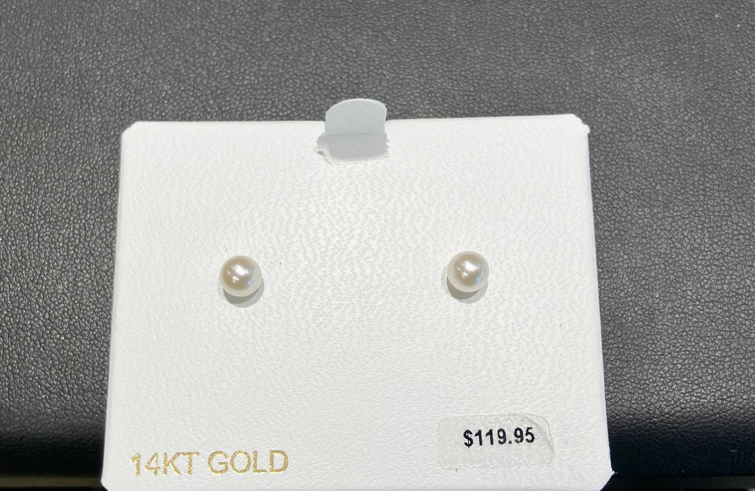 Cultured Pearl Gold Earring 5.25 Millimeters