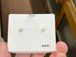 Cultured Pearl Gold Earring 5.25 Millimeters