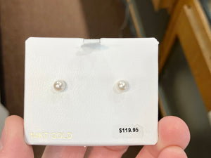 Cultured Pearl Gold Earring 5.25 Millimeters