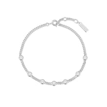 Charger l'image dans la galerie, Silver Multi Station Round Stone Chain Bracelet
