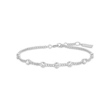 Charger l'image dans la galerie, Silver Multi Station Round Stone Chain Bracelet