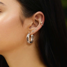 Load image into Gallery viewer, Ania Haie Sunny Sparkler Silver Four Petal Stud Earrings Silver