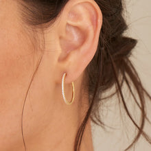 Charger l'image dans la galerie, Cubic Zirconia Gold Plated Hoop Earrings