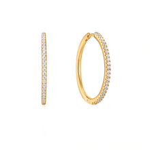 Charger l'image dans la galerie, Cubic Zirconia Gold Plated Hoop Earrings