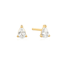 Charger l'image dans la galerie, Gold Plated Pear Shaped Cubic Zirconia Stud Earrings