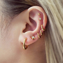 Load image into Gallery viewer, Gold Tube Small Huggie Hoop Earrings