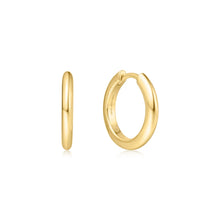 Load image into Gallery viewer, Gold Tube Small Huggie Hoop Earrings