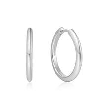 Laden Sie das Bild in den Galerie-Viewer, Silver Tube Medium Hoop Earrings