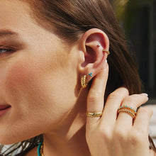 Laden Sie das Bild in den Galerie-Viewer, Gold Texture Small Huggie Hoop Earrings