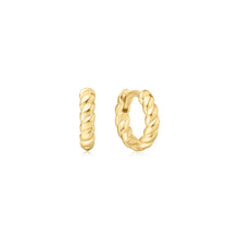 Laden Sie das Bild in den Galerie-Viewer, Gold Texture Small Huggie Hoop Earrings