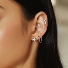 Charger l'image dans la galerie, Silver Eight-Pointed Star Stud Earrings