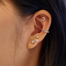 Laden Sie das Bild in den Galerie-Viewer, Gold Sparkle Round Barbell Single Earring