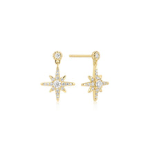 Cargar imagen en el visor de la galería, Gold Dangling Nova Star Stud Earrings