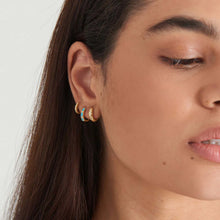Cargar imagen en el visor de la galería, Small Silver Gold Plated Huggie Hoop Earrings