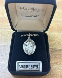 Saint Joseph The Worker Silver Pendant And Chain