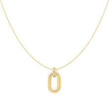 Load image into Gallery viewer, Gold Oval Hoop Pendant Necklace