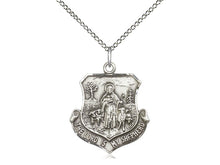 Cargar imagen en el visor de la galería, Lord Is My Shepherd Silver Pendant With Chain Religious