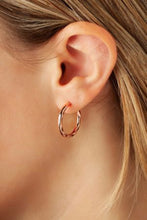 Laden Sie das Bild in den Galerie-Viewer, Rose Gold Embossed Hoop Earrings