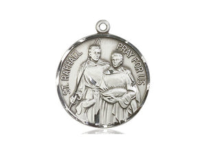 Saint Raphael Silver Pendant And Chain