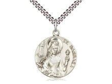 Cargar imagen en el visor de la galería, Saint Barbara Silver Pendant With Chain Religious