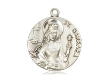 Load image into Gallery viewer, Saint Barbara Silver Pendant With Chain Religious