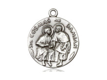 Load image into Gallery viewer, Saint Cosmas And Damian Silver Pendant With Chain