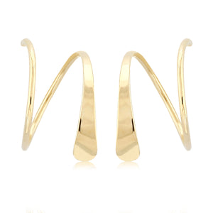 14K Yellow Gold Wire Cuff Earrings
