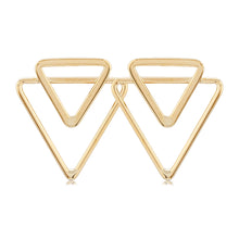 Load image into Gallery viewer, Triangle Geometric Yellow Gold Earrings