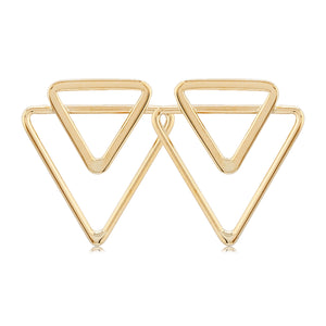 Triangle Geometric Yellow Gold Earrings