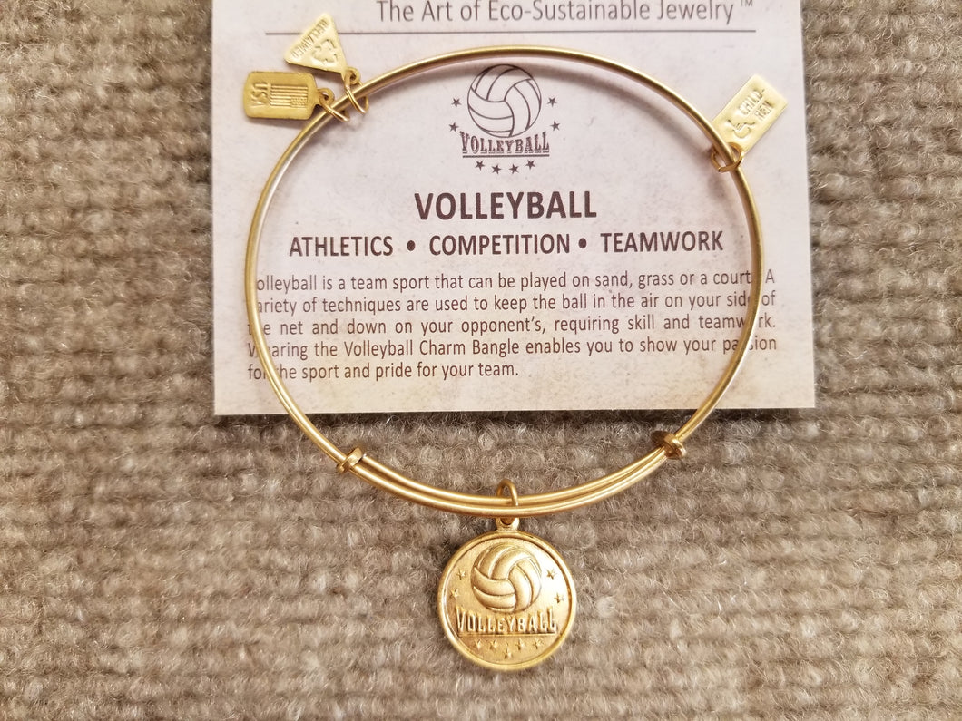 Volleyball Brass Expandable Charm Bracelet Wind And Fire