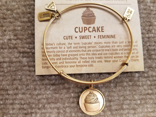 Cupcake Brass Expandable Charm Bracelet