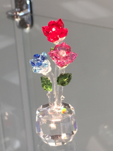 Load image into Gallery viewer, Triple Roses Crystal Figurine