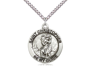 Saint Christopher Silver Pendant And Chain